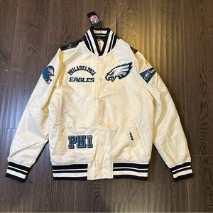 Philadelphia Eagles Pro Standard White Sublimated Satin Full-Snap Mens Jacket XL